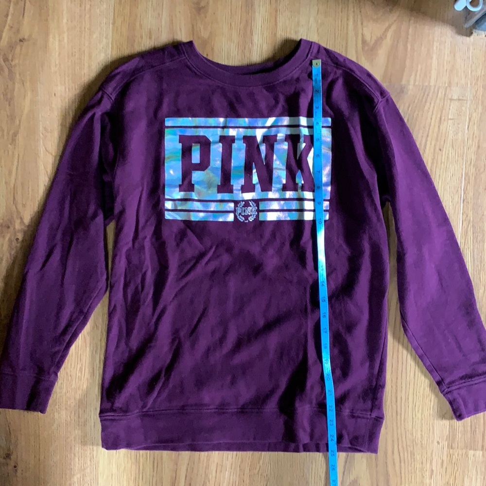 PINK size XS burgundy sweatshirt with foil logo